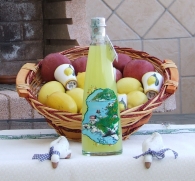Artistic bottle of Limoncello (Vietri)