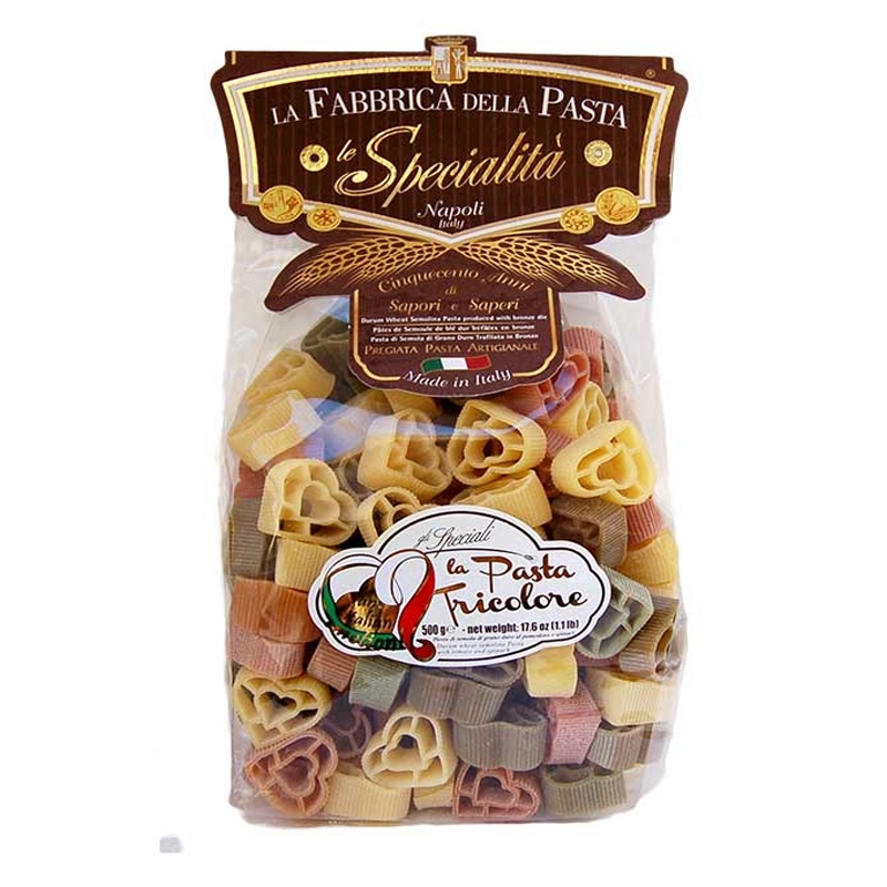 Specialità Cuoricini 6 Colori - multicoloured heart-shaped pasta