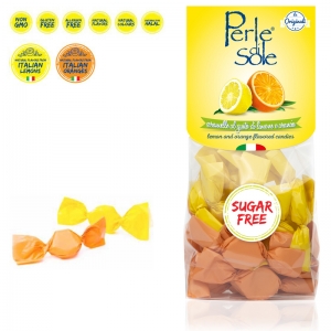 Lemon and Orange Flavored Candies Sugar Free - Perle di Sole