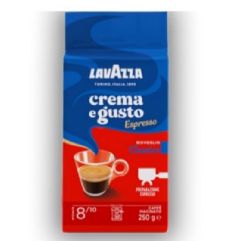 Crema e Gusto Classico Roast Ground Coffee by Lavazza - 8.8 oz Coffee 