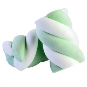 Marshmallows treccia Bianco e Verde Bulgari 1 Kg.