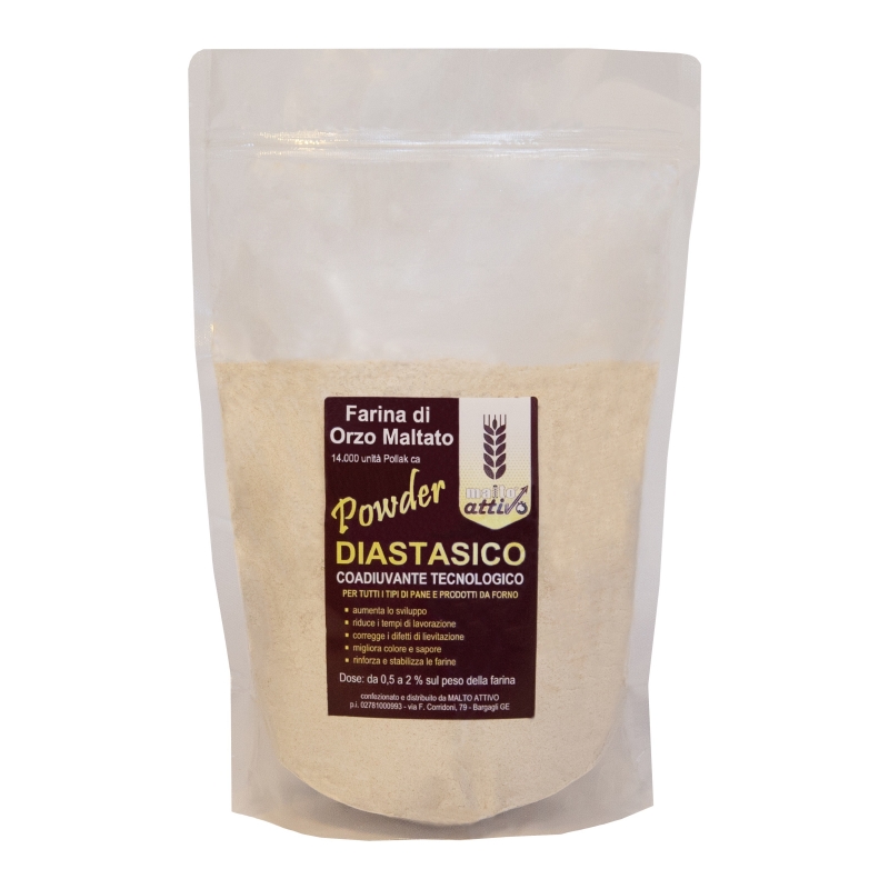 Malto attivo Powder Diastatic Malted Barley Flour 1 Kg.