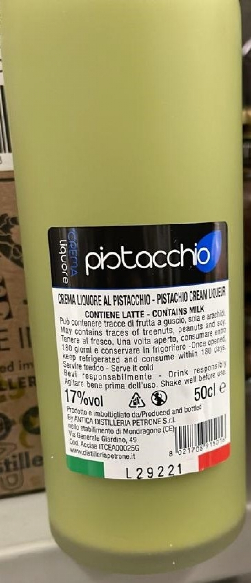 - - taste ml Pistachio 500 creams Liqueur