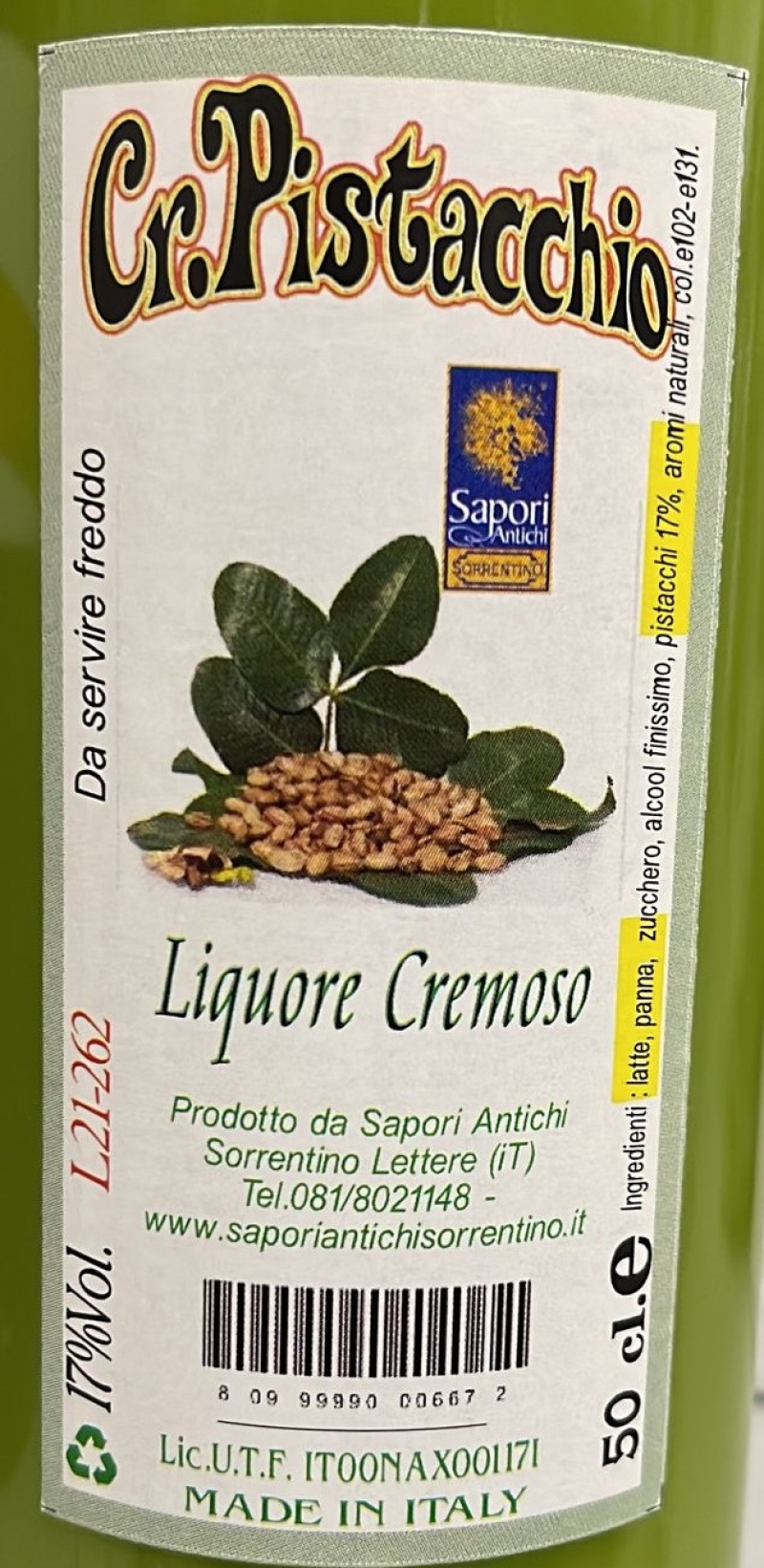 Pistachio cream 17% - 500 ml 