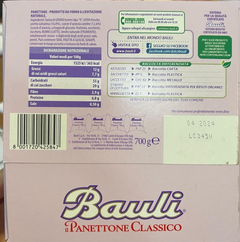 Bauli Panettone sans gluten (400g) acheter à prix réduit